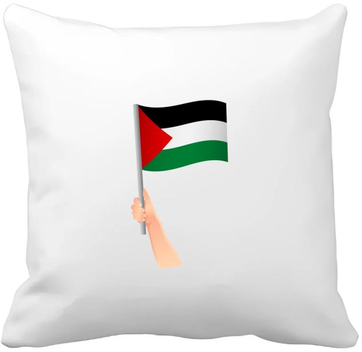 Akyol palestina vlag met hand Kussen hoes - Palestina - mensen die liefde willen geven aan palestina - degene die van palestina houden - supporten - oorlog - verjaardagscadeautje - gift - geschenk - kado - 40 bij 40 cm Multicolor