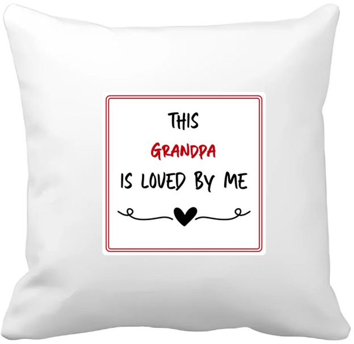 Akyol this grandpa is loved by me Kussen hoes - Opa - iemand die houdt van zijn opa - verjaardag - cadeautje voor opa - opa artikelen - kado - geschenk - 40 bij 40 cm Multicolor