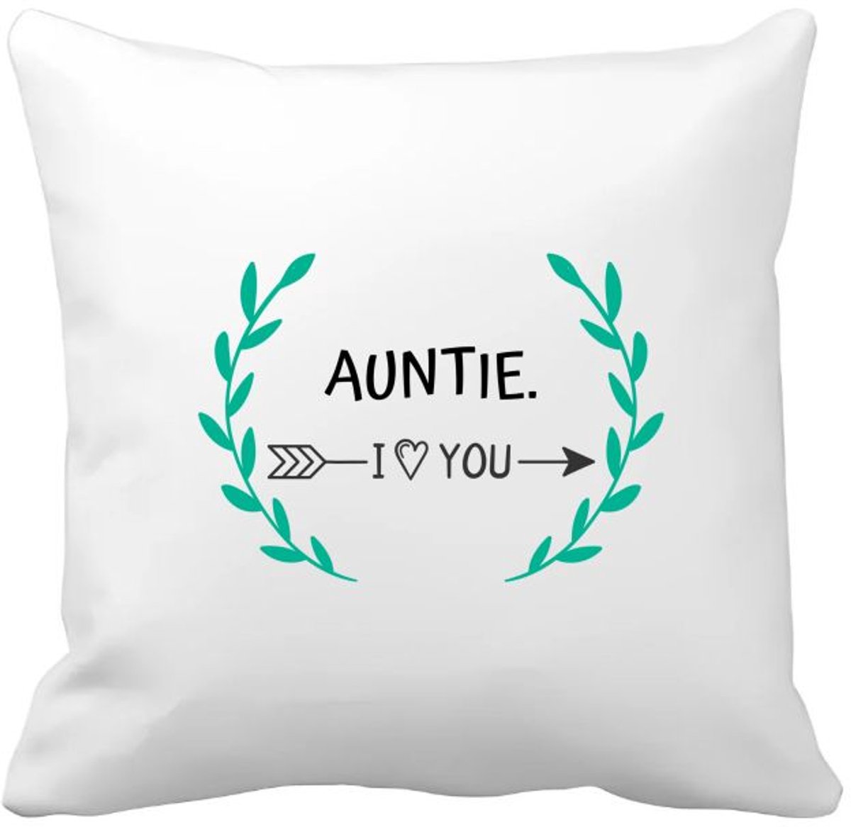 Akyol auntie i love you Kussen hoes - Tante - de liefste tante - verjaardag - cadeautje voor tante - tante artikelen - kado - geschenk - 40 bij 40 cm Multicolor