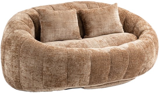 Driezitsbank van bordeaux chenille stof - HOKU