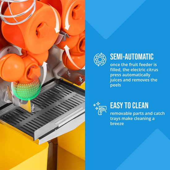 Sinaasappelpers - elektrisch - halfautomatisch - 120 W - 20 sinaasappels/min - Royal Catering van Royal Catering — afbeelding 3