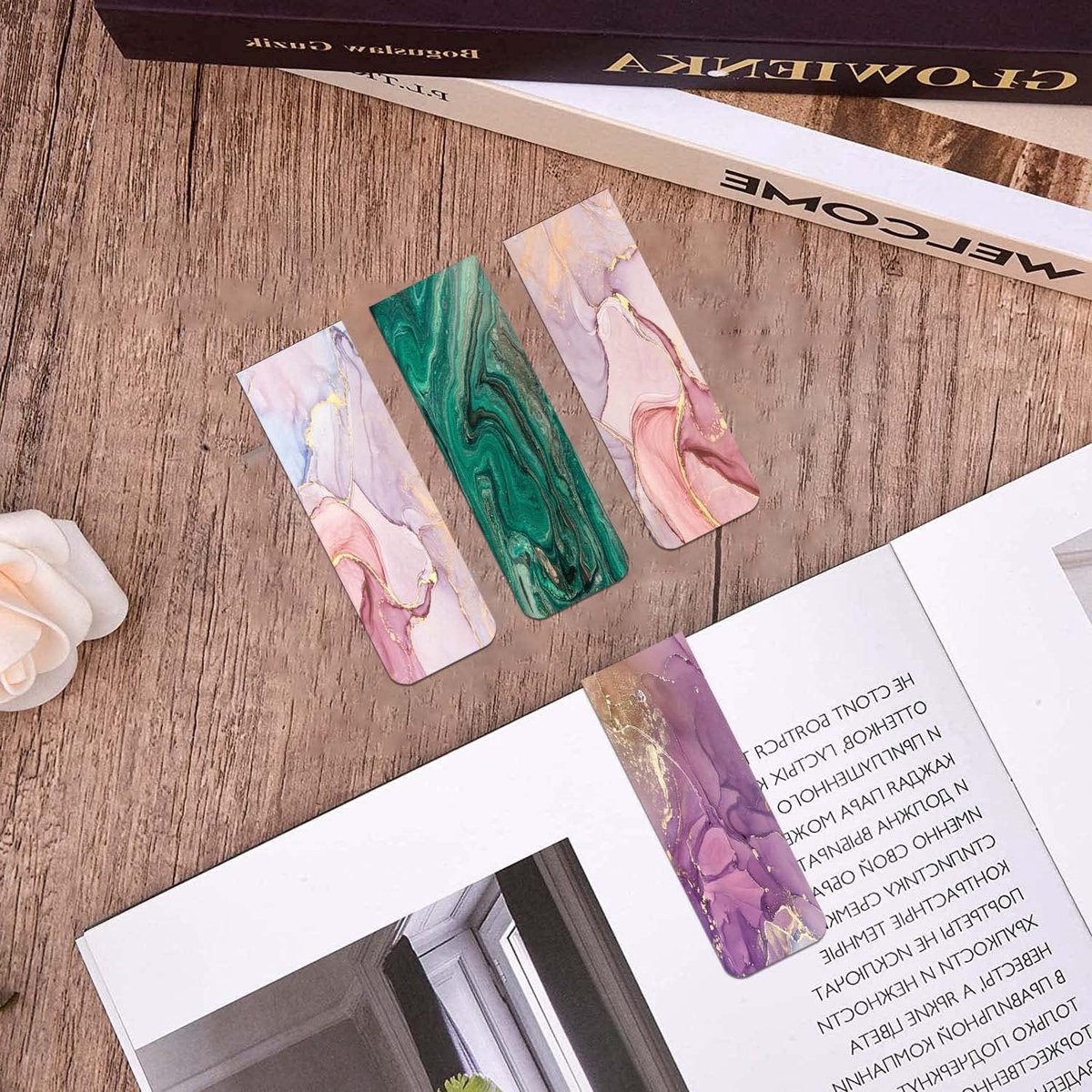 JSRQT 16 Pack Magnetische Bladwijzer Afdrukken op 2 Side voor Boek Liefhebbers - Diverse Bladwijzers voor Vrouwen Leraren - Boek Mark Magneet Pagina Markers