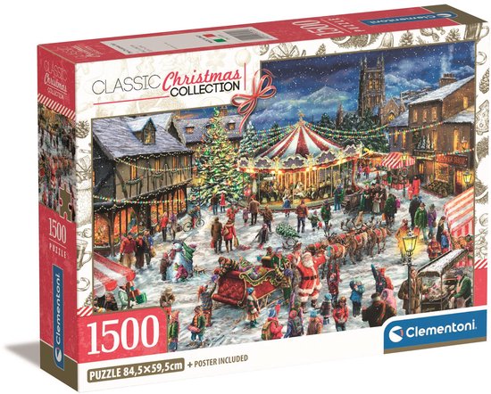 Clementoni - Puzzel - 1500 Stukjes - Kerst Collectie Compact - Puzzel Voor Volwassenen