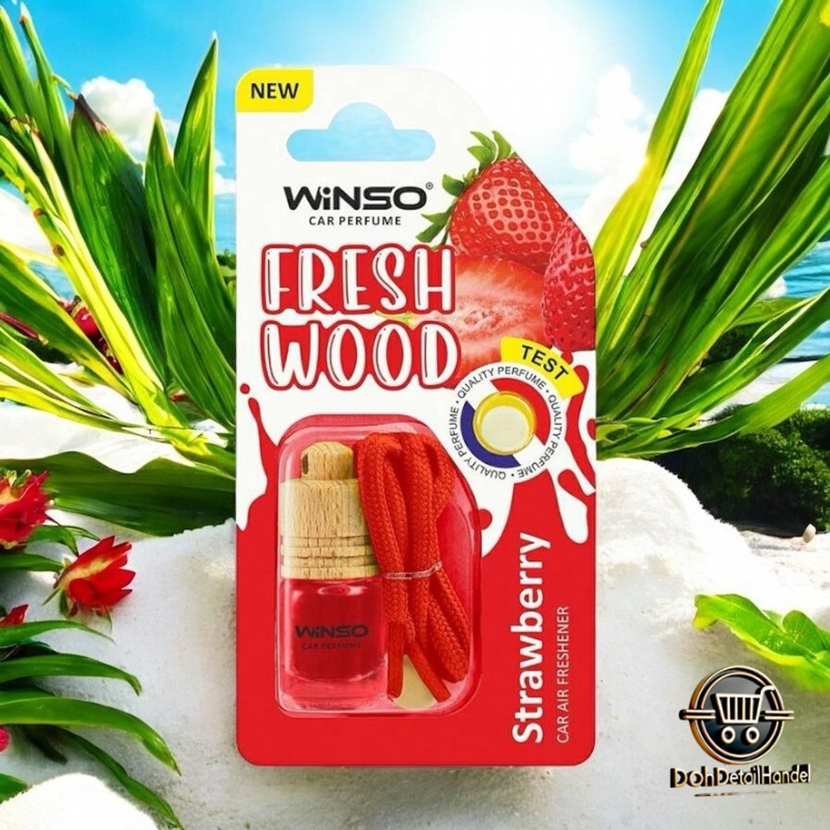 winso fresh wood aardbei autoparfum - fresh wood aardbei - aardbei - winso geur voor in de auto - autogeur - auto parfum