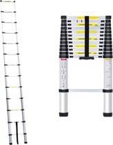 Bol.com Aluminium Verlenging Ladder Velar - 5m - Antislip Uitschuifbare Zolder Loft Ladder - Lichtgewicht Vouwladder met 150kg C... aanbieding