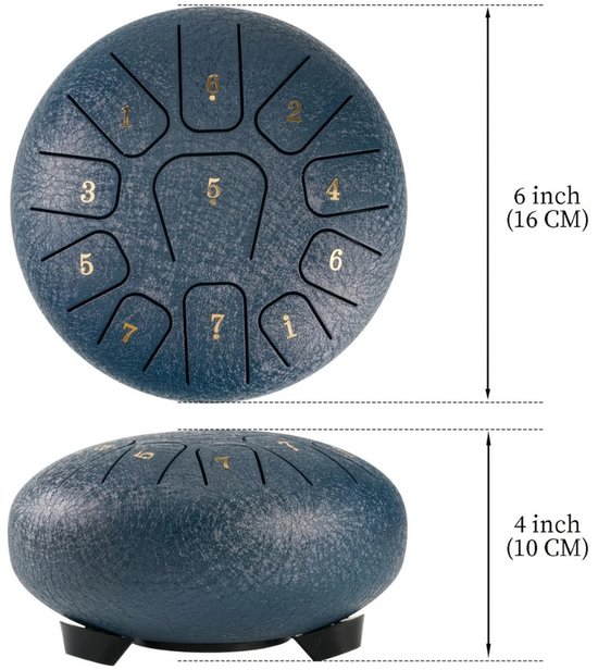 Livano Handpan - Tongue Drum - Steel - Regen - Klankschaal - Geel van Merkloos — afbeelding 3