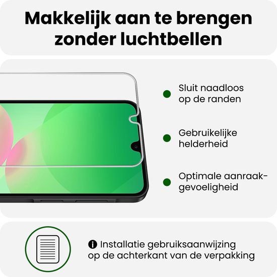 Schermprotector die makkelijk aan te brengen is zonder luchtbellen. Sluit naadloos op de randen.