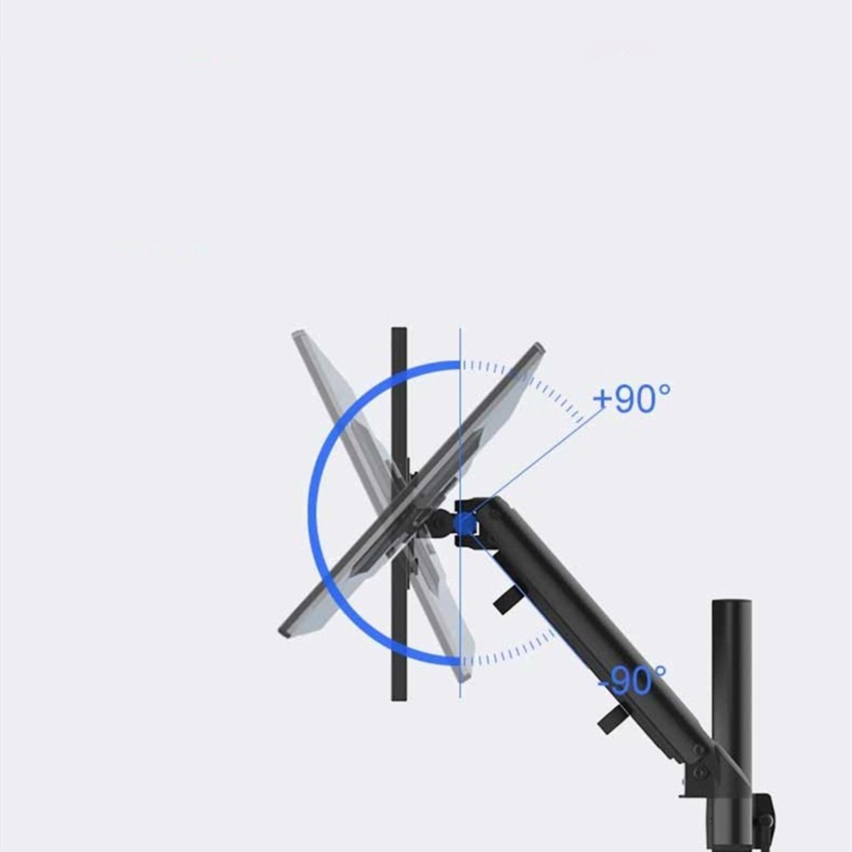 Dubbele Arm Monitorbeugel, 360° draaibaar, Verstelbare Hoogte voor 17-32 Inch Monitoren, Ergonomisch Ontwerp voor Werk en Spellen thumbnail 4