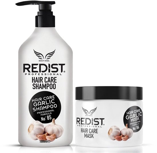 Redist Knoflook Shampoo + Haarmasker - Versterkt Haar & Stimuleert Groei - 1000ml + 500ml