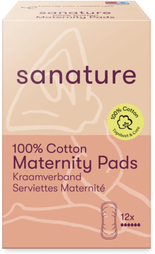 Sanature 100% katoenen kraamverband, 12 stuks.