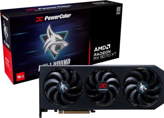 Powercolor Hellhound AMD Radeon RX 9070 XT - Videokaart 16 GB GDDR6 - PCI Express 5.0 x16 - 1x HDMI, 3x DisplayPort