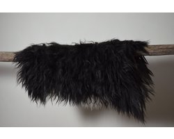 Schapenvacht voor je hond / kat - 100% natuurlijke vacht - Donkerbruin / zwart - 100-110 cm