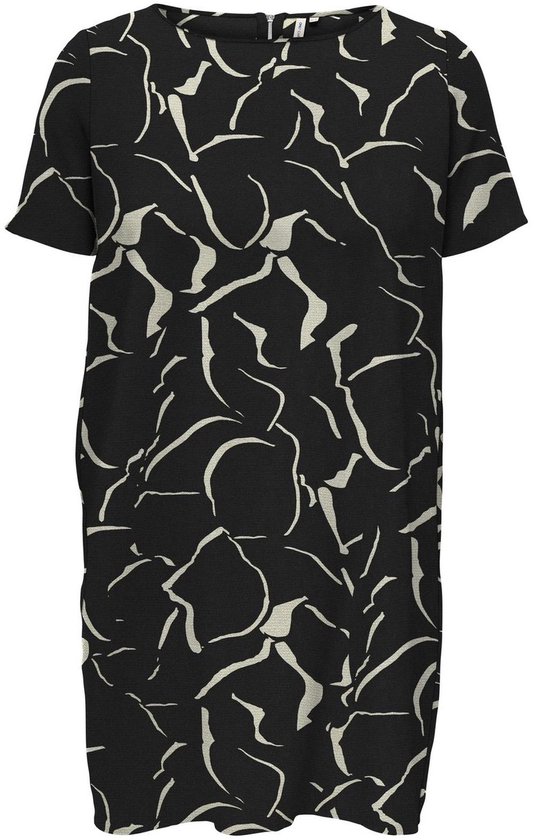 ONLY CARMAKOMA CARLUX LIFE SS TUNIC DRESS WVN NOOS Dames Jurk - Black Rebel Graphic