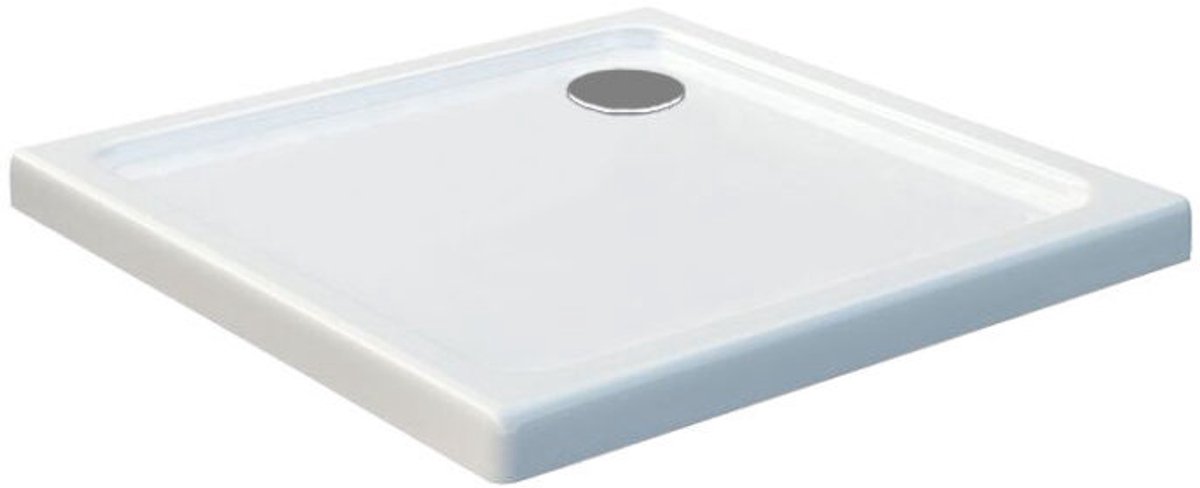 Acryl Douchebak Vierkant 90 x 90 x 5 cm - Laag Model - Versterkt met Glasvezel - Afvoergat Ø 90 mm
