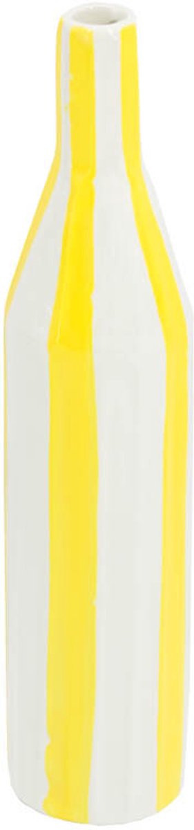 Homebound by Kolony HomeBound by KY | Aardewerk vaas stripe yellow | bloemenvaas geel gestreept