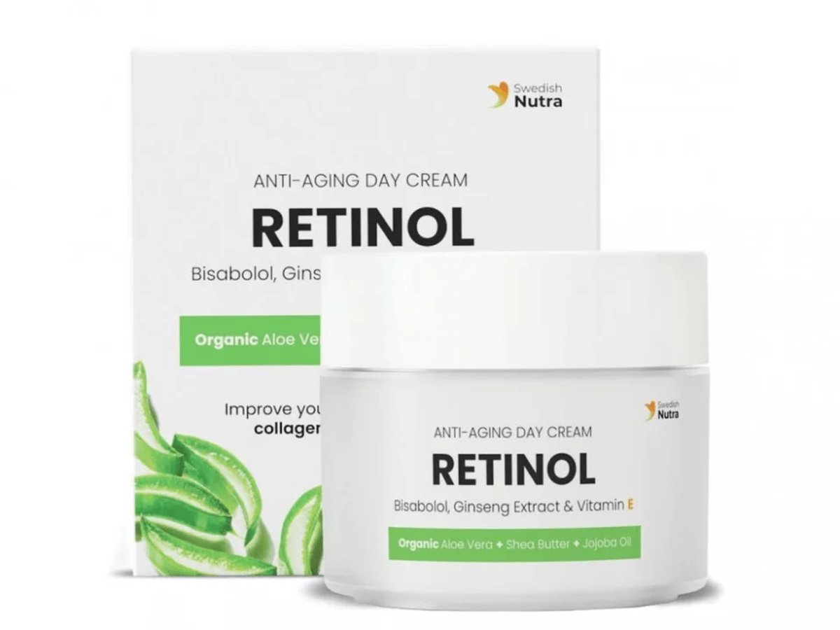 Anti-Aging Day Cream Retinol-Gezichtsverzorging tegen rimpels-Hydraterend-Tegen fijne lijntjes-Natuurlijke ingrediënten-Tegen Pigmentvlekken- Hyaluronzuur- Alle huidtypes- Egale teint-Sheaboter-Aloë vera-Ginseng Exrtact-50 ml