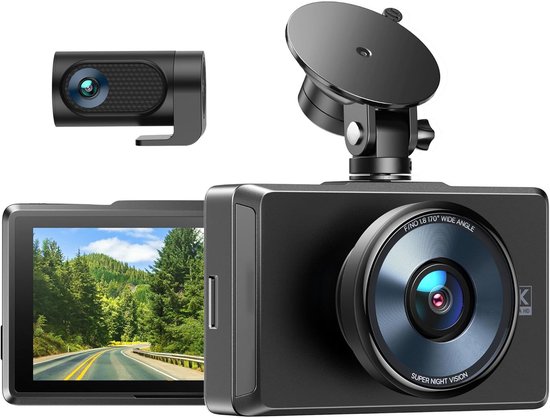 AyeCam Dashcam Pro - Dashcam voor Auto voor en Achter - FULL HD & Nachtvisie - G-Sensor - Incl