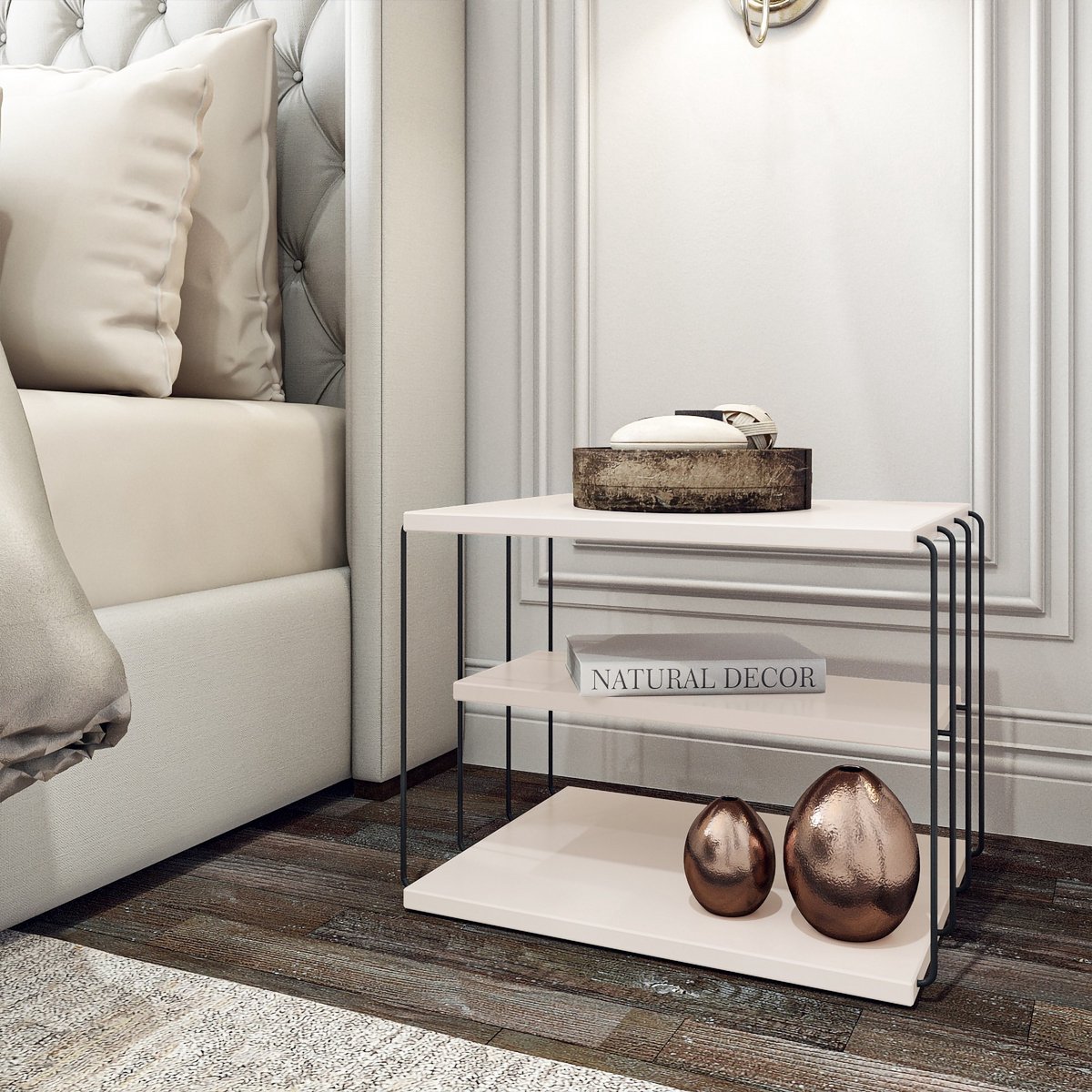 Asir - Bijzettafel - 60 x 20 x 60 cm - Eik