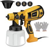 Pulvérisateur de peinture électrique HVLP 800 W - Pistolet professionnel avec réservoir de 1 400 ml, 4 atomiseurs et 3 modes de pulvérisation | Nettoyage facile, portable pour Meubles, Barrières, Portes et projets de DIY