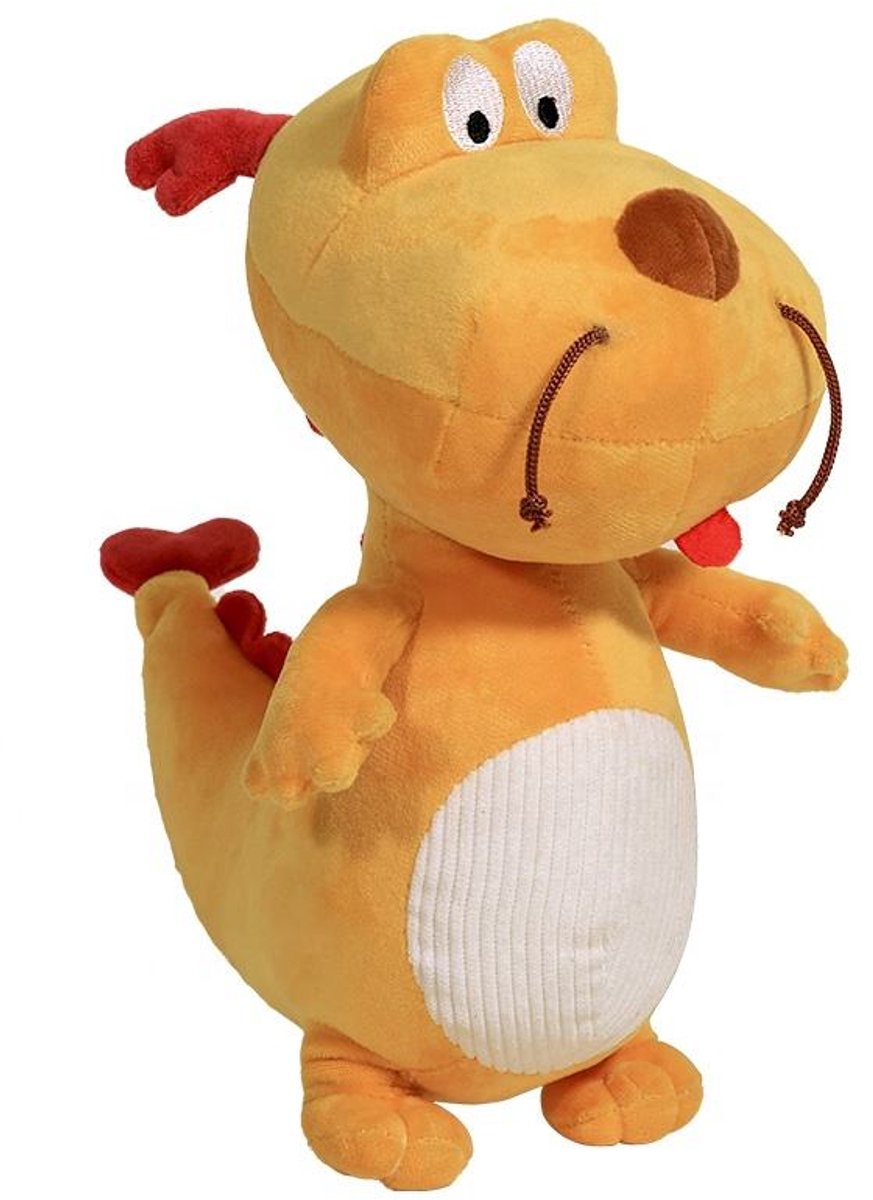 Oranje Drakenknuffel voor Honden – Zacht en Duurzaam Hondenspeelgoed – Pluche Puppy Knuffel met Pieper – Sterke Hondenknuffel om te Bijten en Knuffelen