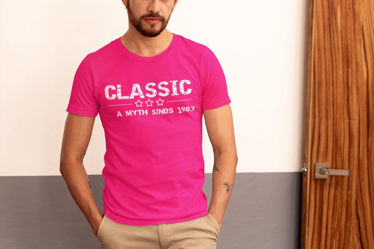 1983 Jaar Roze T-shirt Heren - Maat XXL - Classic - Verjaardag Cadeau Mannen - Limited Edition