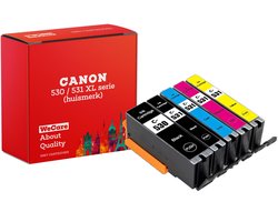 5-pack | Geschikt voor Canon 530 / 531 XL inktcartridges - PIXMA TS8750 - TS8751 - Inktpatronen geschikt voor PGI-530 & CLI-531 series