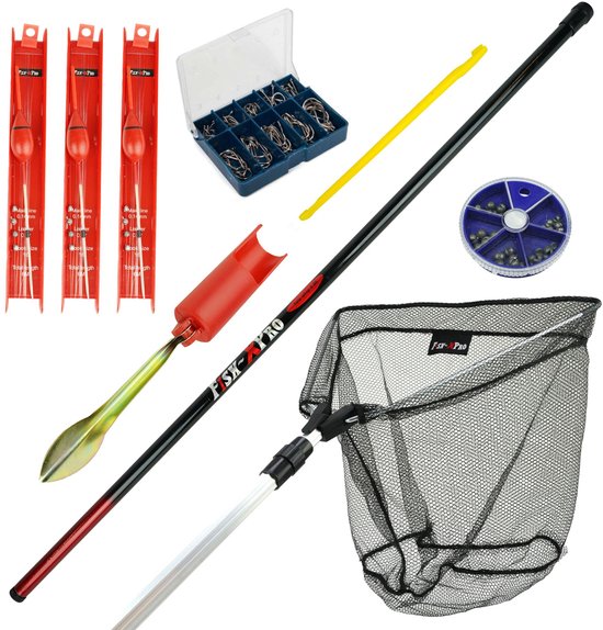 Doorslay Draagbare telescopische visset, 1 * telescopische hengel, 1 * professionele vismolen, aas, 100 m vislijn, visaccessoires, voor zoutwater zoetwater beginners en visliefhebbers