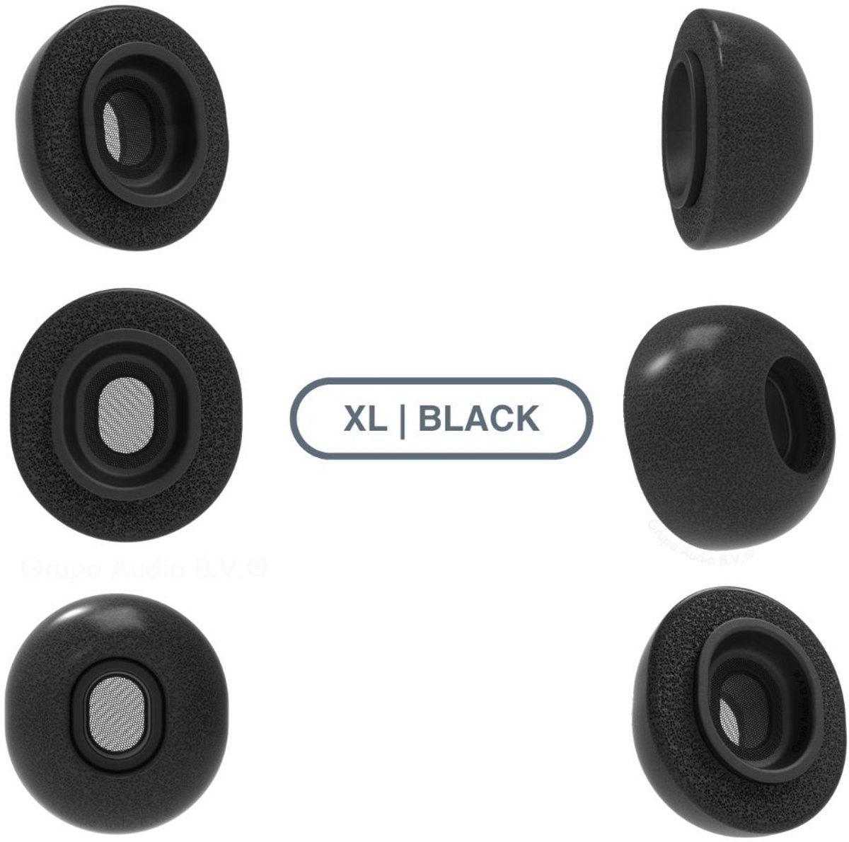 Foam eartips geschikt voor Airpods Pro (2) - 6× Extra Large - Zwart - zachte memory foam opzet oortjes - foamigo®