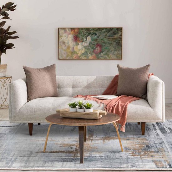 Designer Laagpolig Tapijt Vloerkleed Artistiek Traditioneel Uniek Tapijten Vintage bloementakken en bladeren roestbruin geel dennengroen 200 x 300 cm
