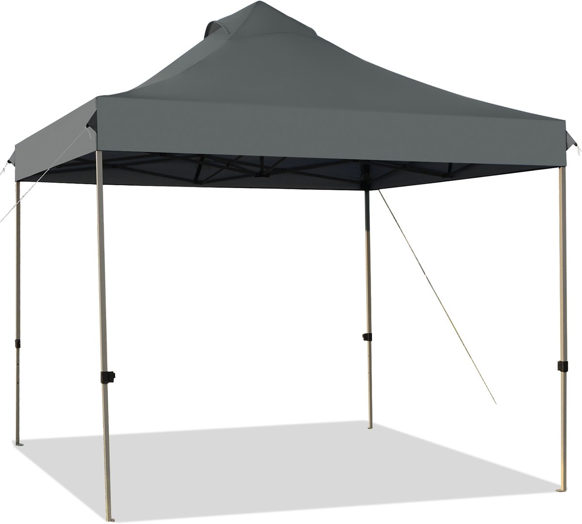 COSTWAY 3 x 3 m paviljoen, vouwpaviljoen, waterdicht, stabiel, winterbestendig, uv-bescherming 50+, in hoogte verstelbaar tuinpaviljoen, partytent met draagtas op wielen, voor tuin, bruiloft, feest