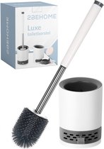 2BEHOME WC Borstel Met Houder Hangend - Toiletborstel - Siliconen WC Borstel - Toiletborstel Hangend - Toilet Brush - Toilet Cleaner - Wit