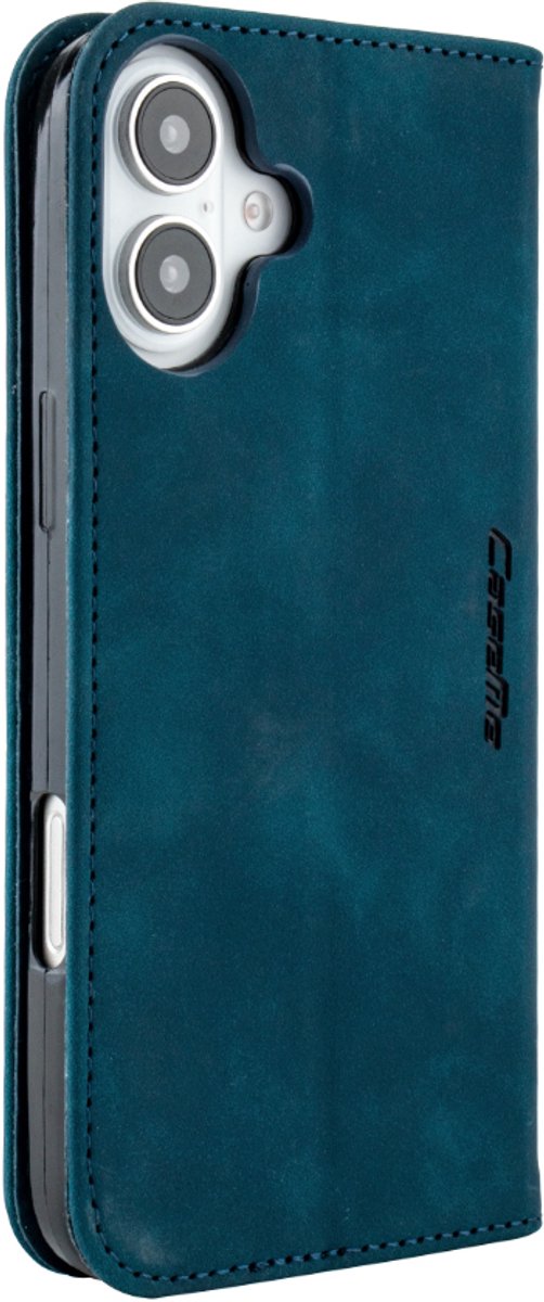 Mobile5 - iPhone 16 Plus Bookcase Hoesje - Blauw - Kunstleer - Anti Shock