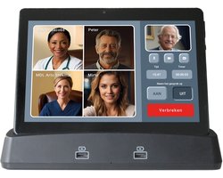 PRIFORA ZorgTablet, Gratis Prifora App, Beeldbellen, ook voor ouderen en mantelzorgers, Eenvoudig bedienen, ook op afstand met App, beveiligd privé netwerk. Geen gebruik Social Media Apps, Automatisch Diashow van ontvangen foto en video, WiFi+SIM