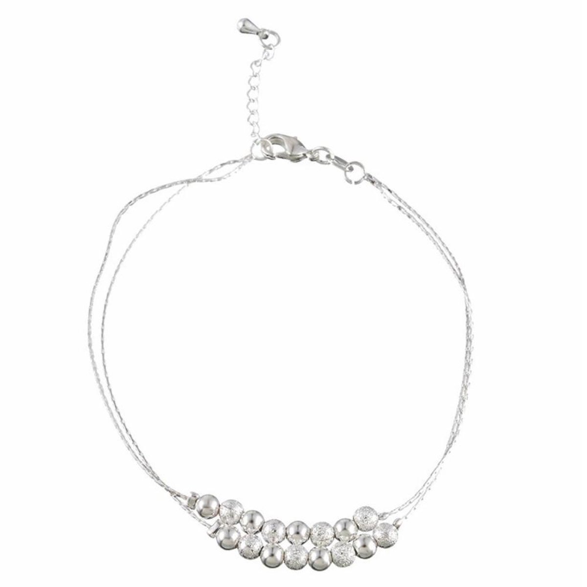 Fako Bijoux® - Enkelbandje - Enkelsieraad - Balletjes - Dubbel