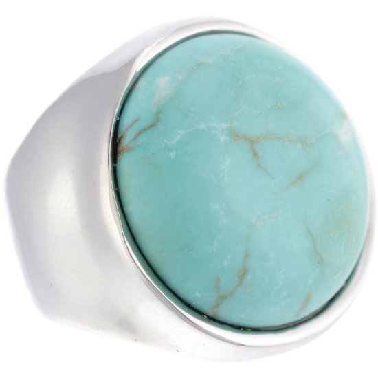 Behave - Ring - Ring argentée avec pierre turquoise | Bohème et Trendy | Sans nickel