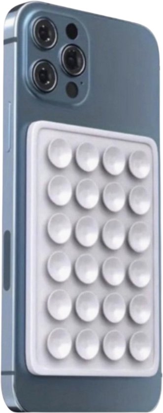 Zuignap voor op Telefoon Hoesje - Sterke Zelfklevende Telefoonhoeshouder -Telefoonhouder - Telefoonaccessoires - Zuignap - Wit - Selfie - Auto/Douche/Spiegel