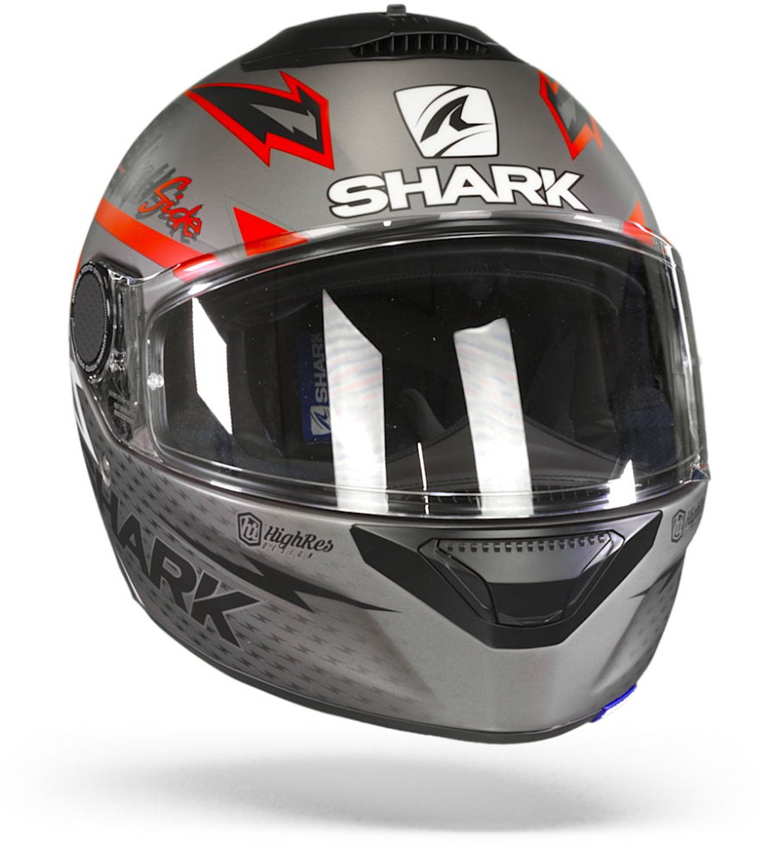 SHARK SPARTAN 1.2 ADRIAN PARASSOL Motorhelm integraalhelm Mat Antraciet Rood - Maat S – foto 6
