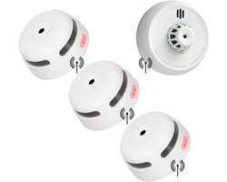 X-Sense Brandpreventieset XS01-W Draadloos koppelbare rookmelder en XH01-W Koppelbare hittemelder - 3 Rookmelders en 1 Warmtemelder - 10 jaar batterij - Voldoet aan Europese norm - Koppelbaar brandalarm