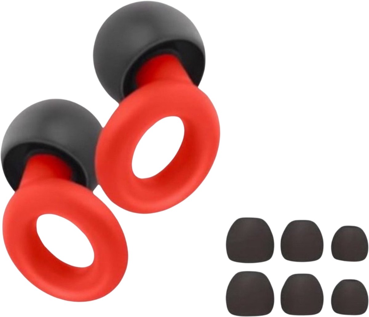 BMJ Trading® - Ear Plugs - Oordoppen voor Slapen - Earplugs - Reizen - Overprikkeling - Earplugs - Rood - SNR 26 dB Demping - Sleep Plugs - Festival Oordopjes - Herbruikbare Gehoorbescherming - Slaap en Gevoeligheid - 8 Dop