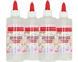 Knutsellijm 200ml per tube 4 stuks - Totaal 800ml | doorzichtige kinderlijm | all purpose glue | ideaal voor knutselen | goedkope lijm