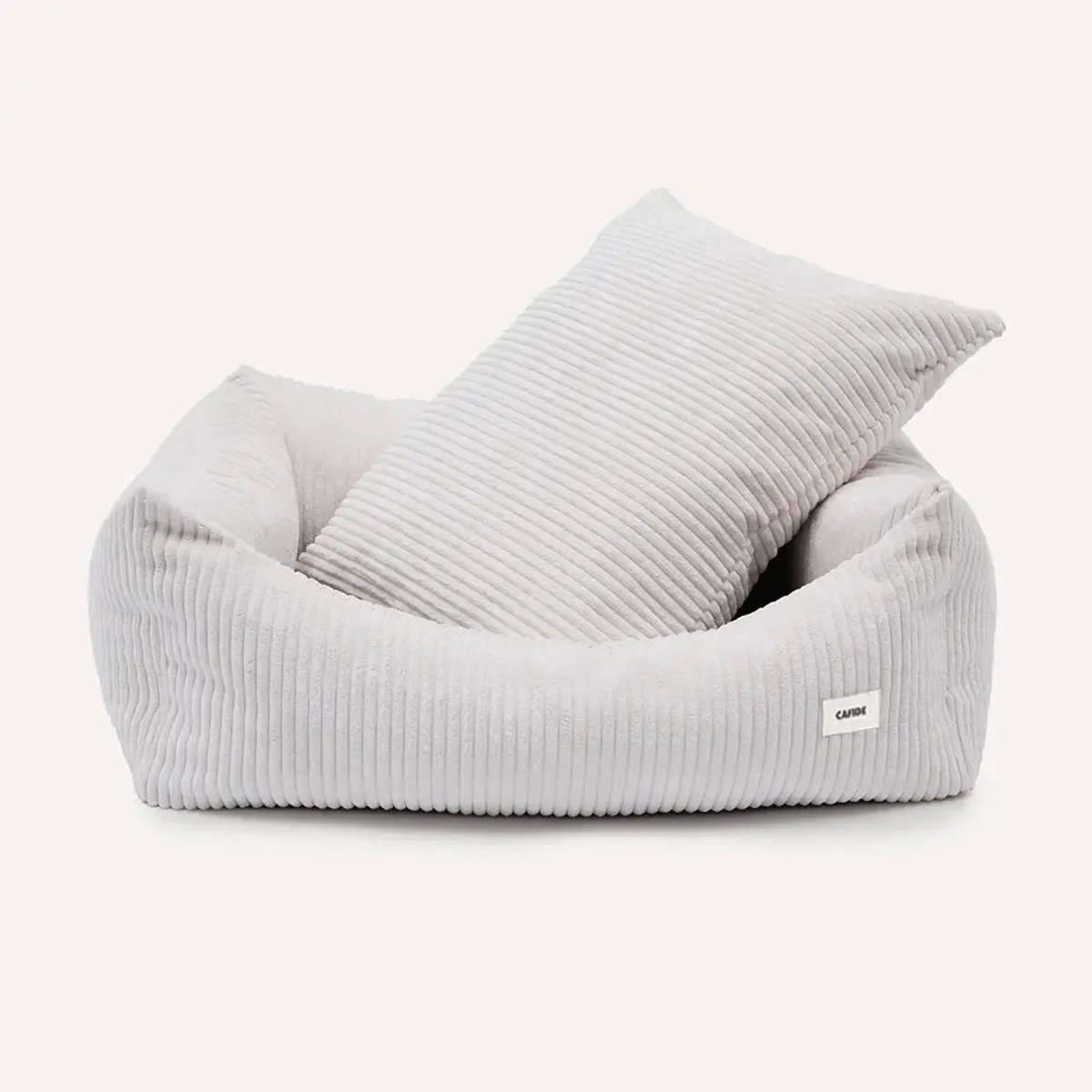 Bone White Corduroy hondenbed, Snozy - Maat S