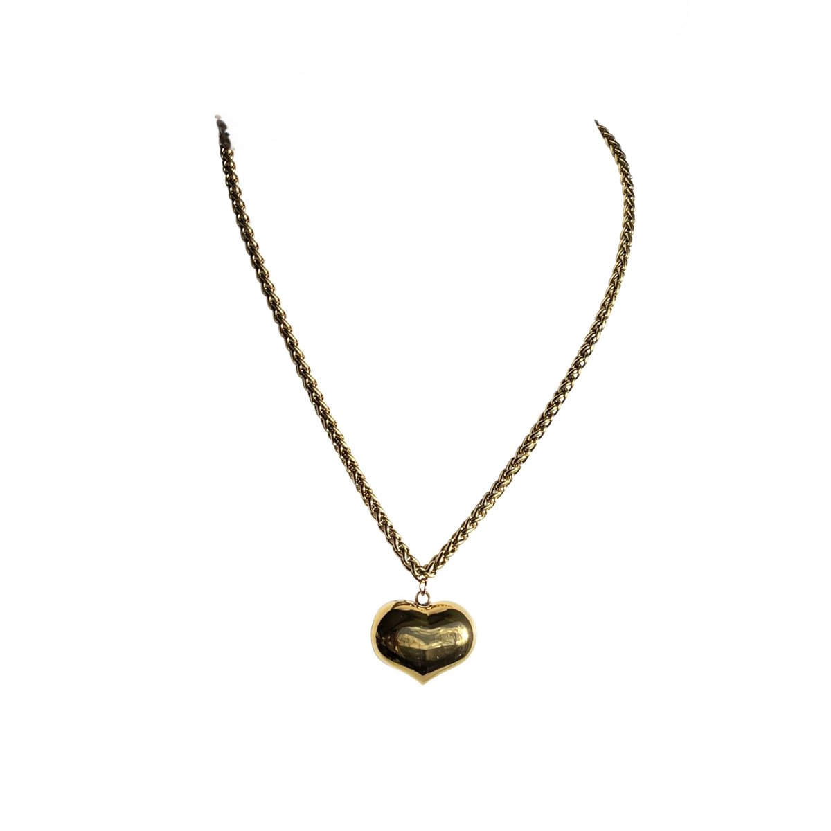 FlowJewels - ketting met hart - stainless steel - goudkleurig