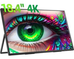 UPERFECT Portable Monitor 184T01 18" draagbaar scherm 4K 1.07B(8Bit+FRC)| 100% sRGB draagbare monitor | Aluminium Frame | Dual USB-C PD | Anti-verblindend IPS