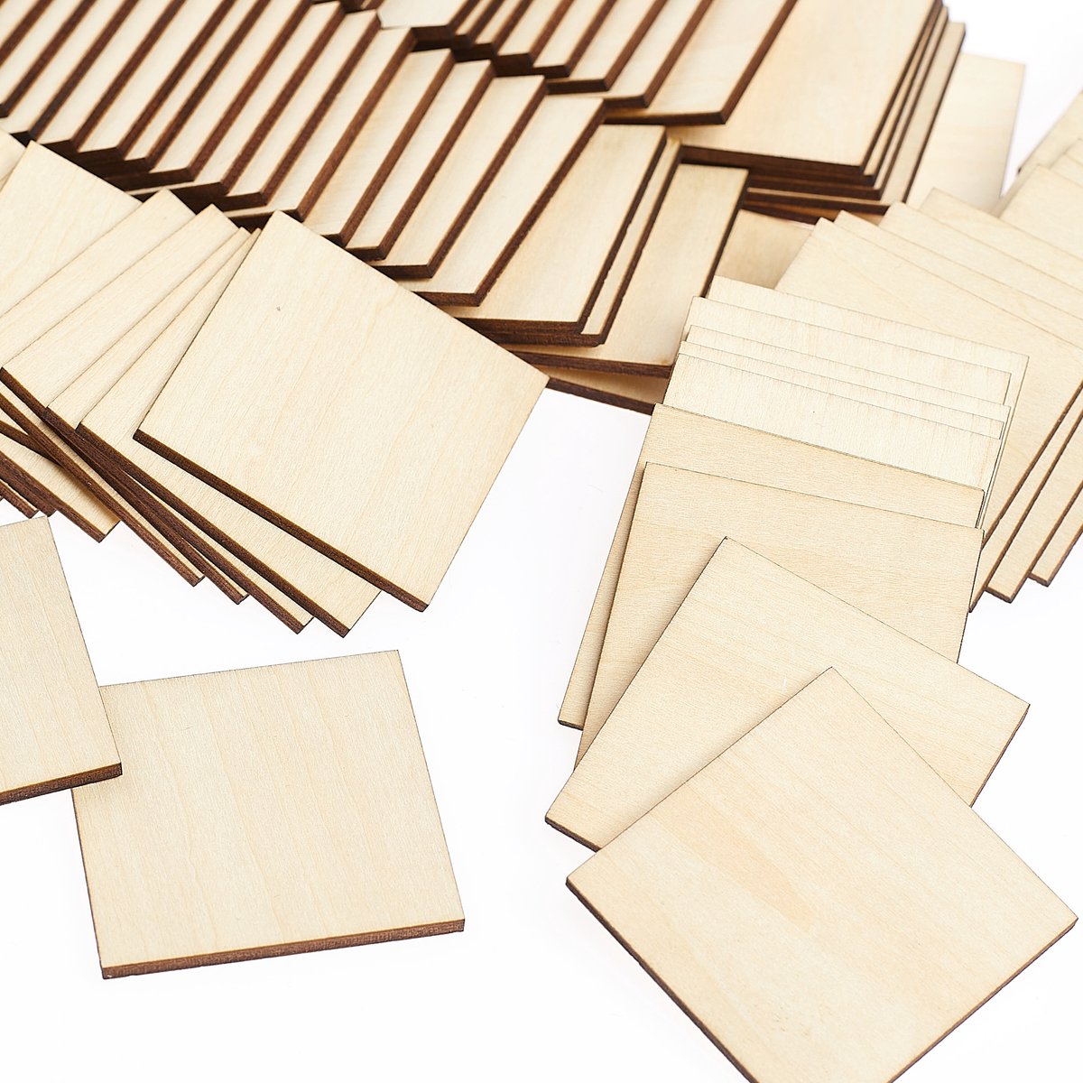 TECHREBAL - Houten Kwadraten - 10x10cm - Sklejka - 50 Stuks
