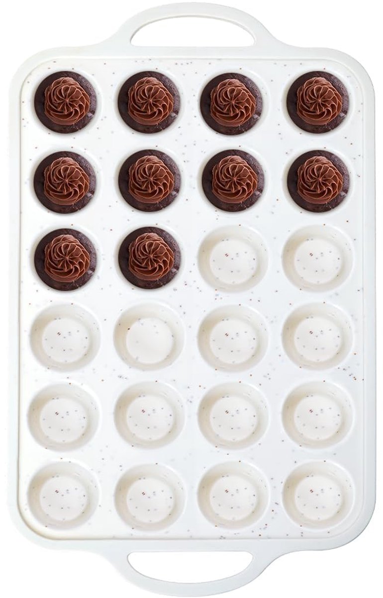 My Ninki ® Flexibele Silikon Mini Muffinvorm met 24 Cups voor Perfecte Mini Gebakjes en Hapjes