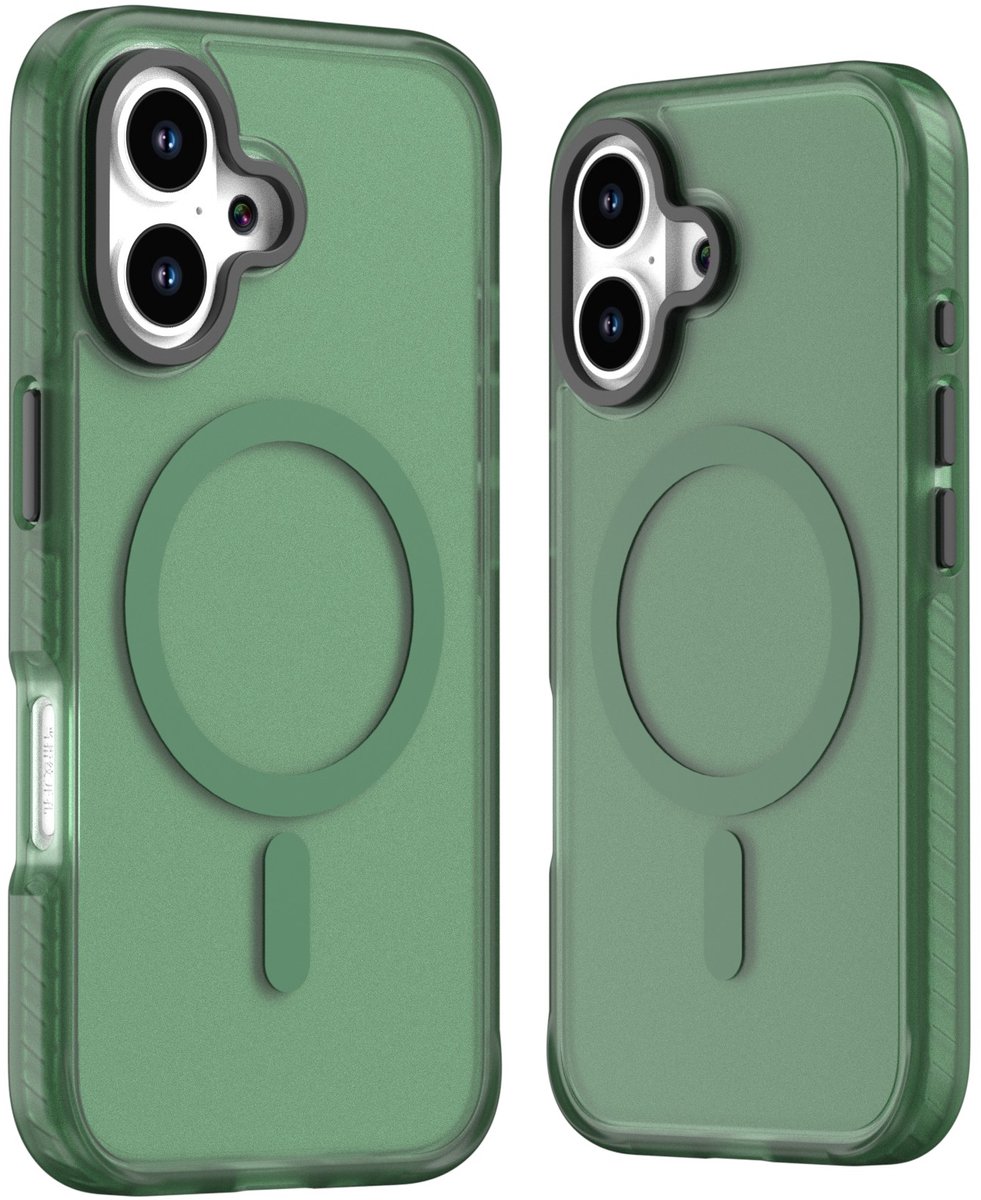 Mobile5 - iPhone 16 Magsafe-Compatible Backcover - Groen met Lens Design