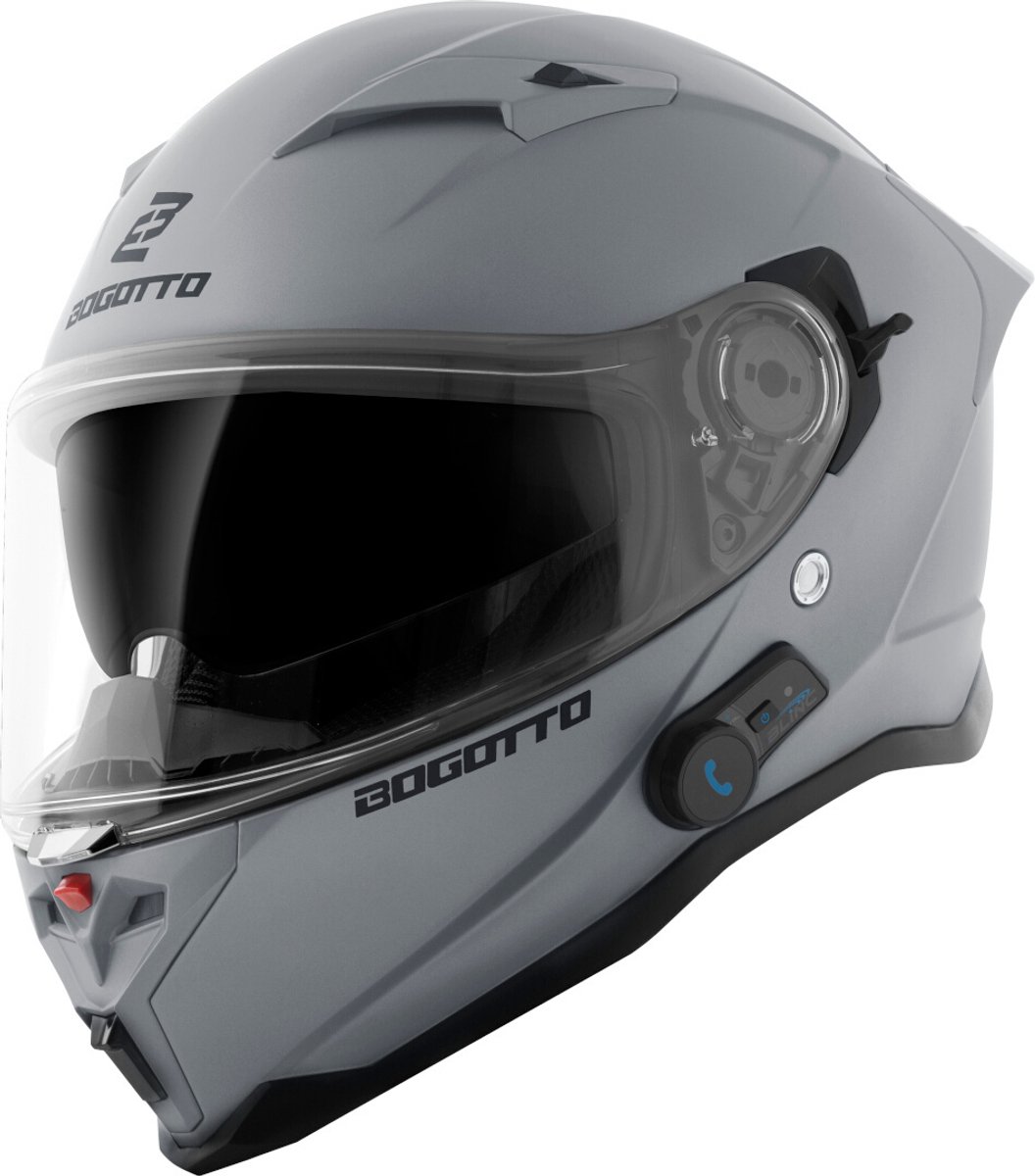 Bogotto H153 BT Mat Grijs Bluetooth Helm - Helm