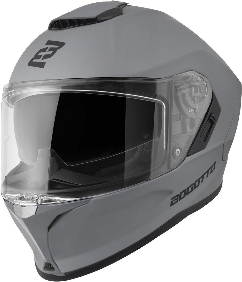 Bogotto Phantom Zwart Grijs Fiberglas Integraalhelm - Maat XS - Helm
