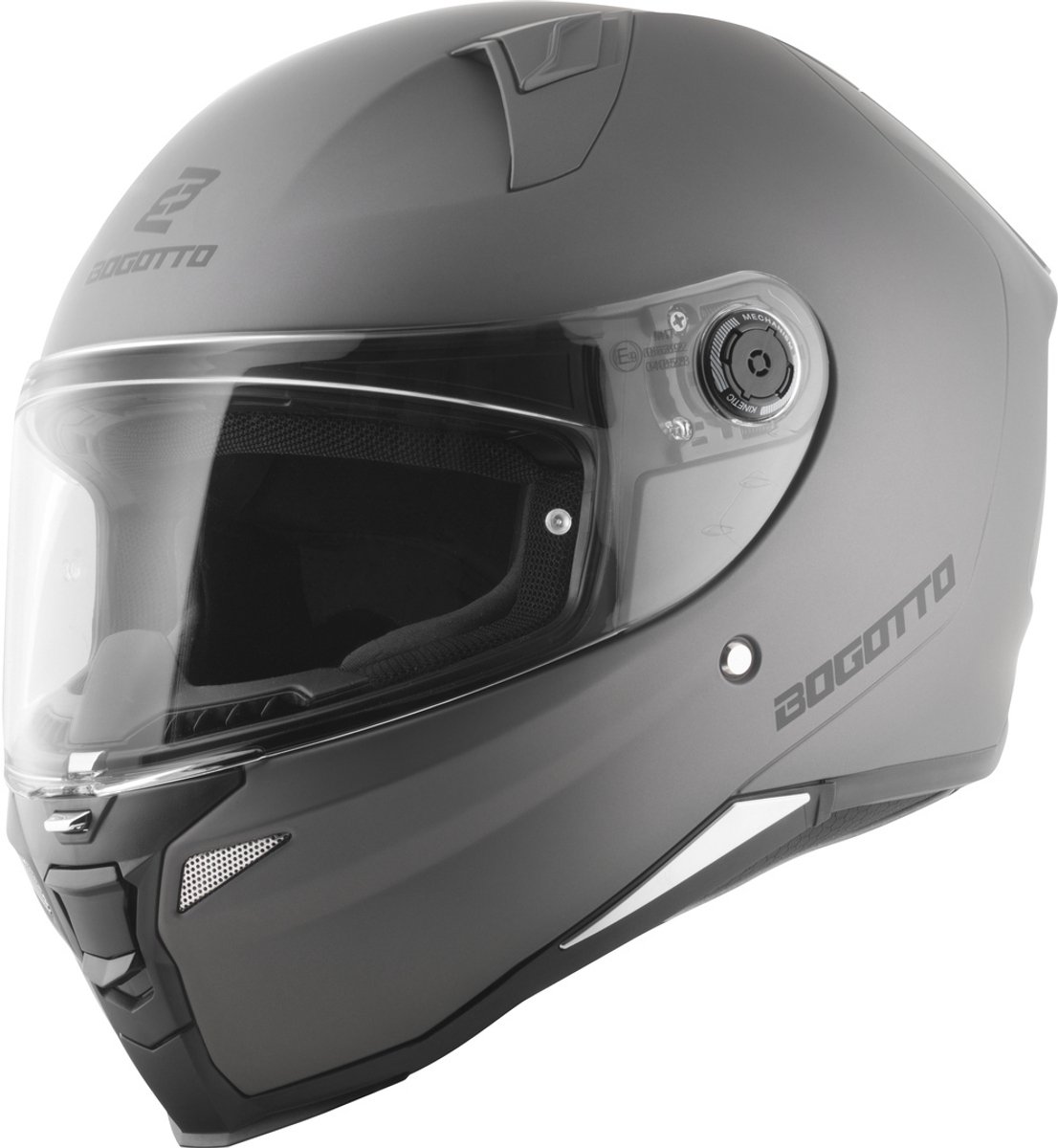 Bogotto FF110B Solid Zilver Integraalhelm - Maat L - Helm