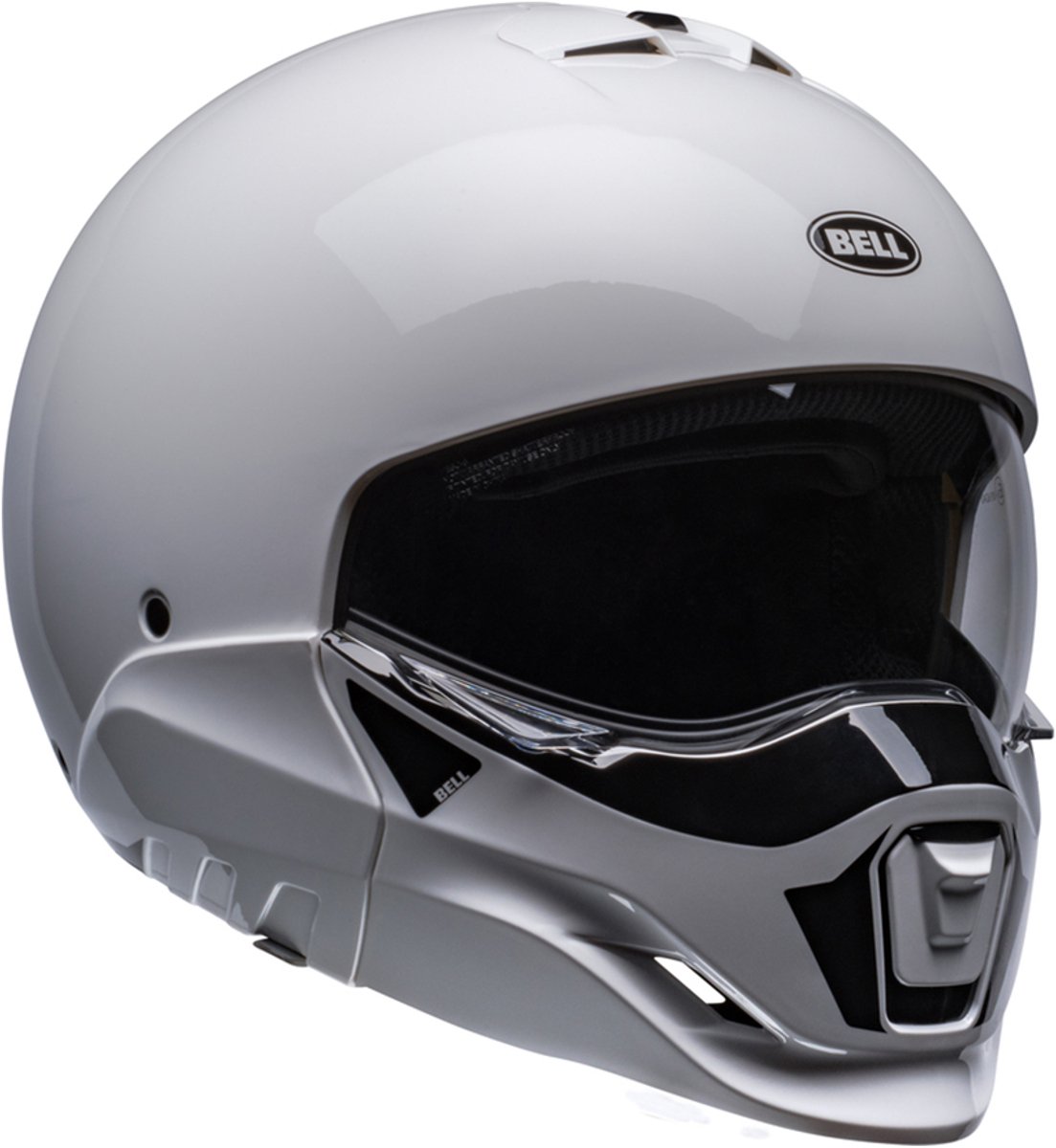Bell Broozer Duplet Solid Glanzend Wit Systeemhelm - Helm